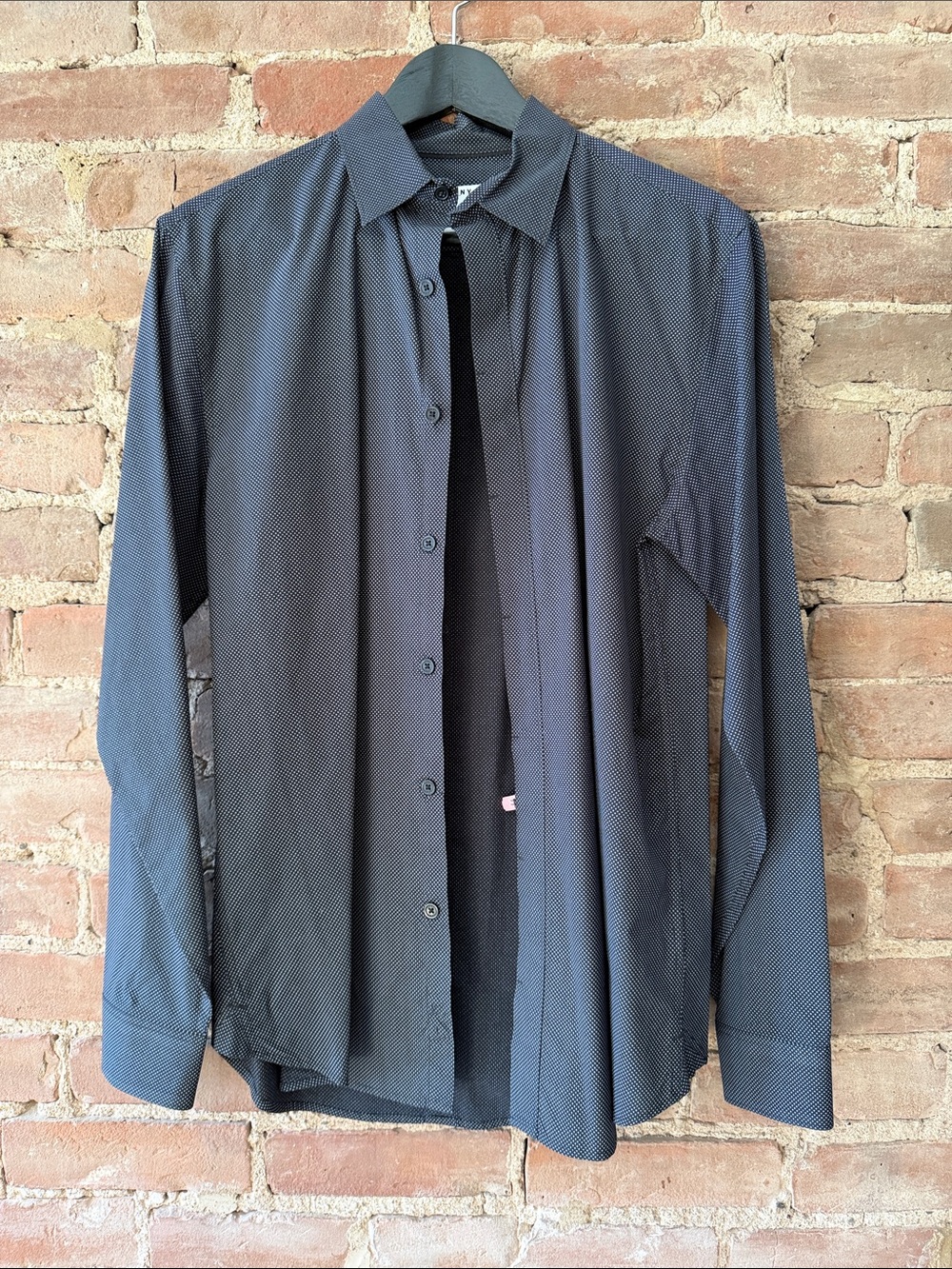 DKNY Men's Small Size Microdot Button-Up Shirt